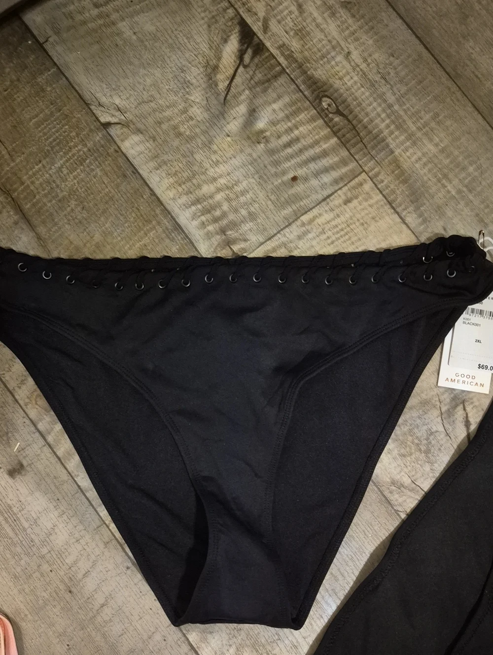 Good American 4 Triangle *Bikini Bottoms* Bundle Black Eggplant & Peach XXL NWT